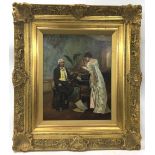 P. Collins - The Music Room, depicting a seated gentleman and lady with a violin and harpsichord,