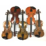 Five various children's violins (5)