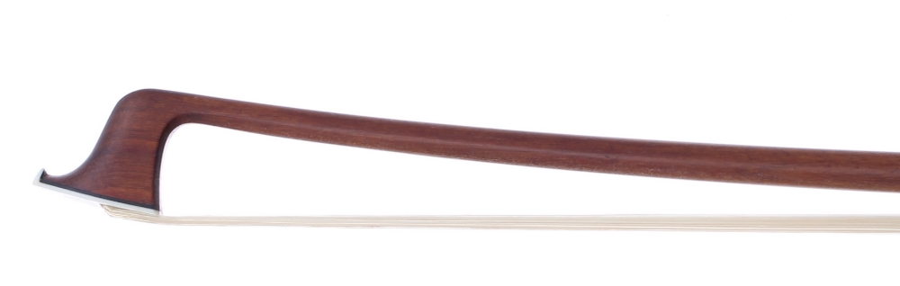 Silver mounted violin bow by and stamped Giorgio... Milano, the stick round, the ebony frog plain - Image 2 of 2