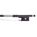 Nickel mounted violin bow stamped Tourte, 60gm