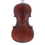 Neuner & Hornsteiner viola circa 1890, the two piece back of faint medium curl with similar wood