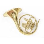 Holton brass lacquered French horn, case