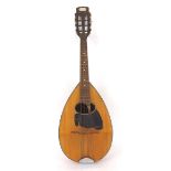 Mid 20th century German Perl Gold bowl back mandola, soft case, restorations