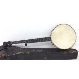 Five string 'Dulcet' banjo, with 11" diameter skin, case (at fault)