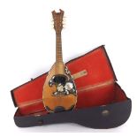 German bowl back mandolin, circa 1920, bearing a plaque to the head inscribed Edmund Paulus,