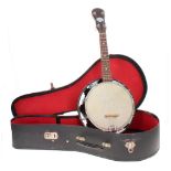 John Grey & Sons banjo ukulele, case