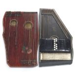 Concert zither; together with an auto-harp (2)