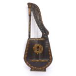 Early 19th century Dital harp by and inscribed Edward Light, circa 1810, with gilt foliate