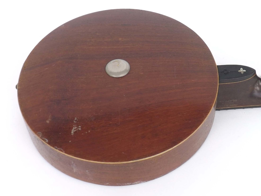 Early 20th century five string zither banjo by and stamped Richard Spencer, Clapham, with 8" skin - Image 2 of 2