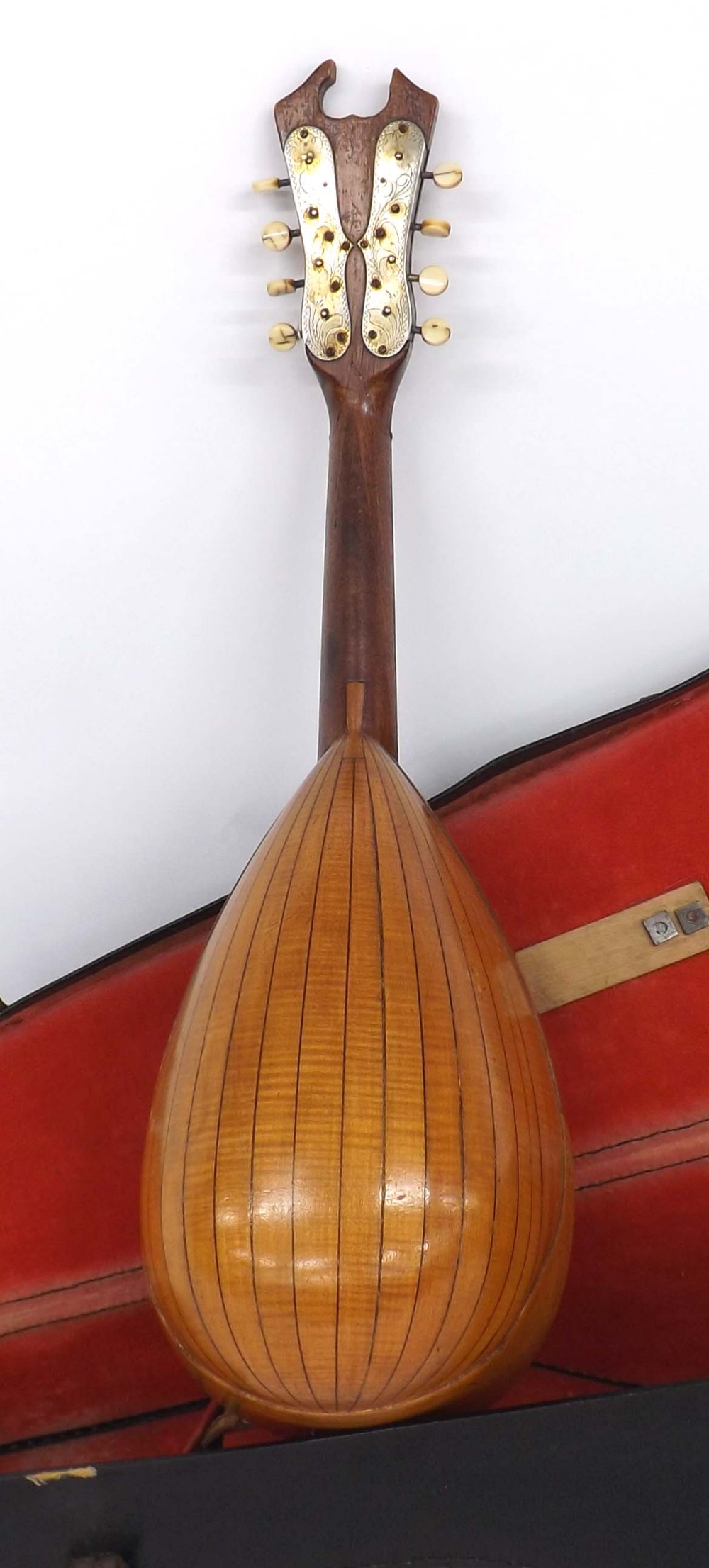 German bowl back mandolin, circa 1920, bearing a plaque to the head inscribed Edmund Paulus, - Image 2 of 2
