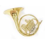 Holton brass lacquered French horn, case