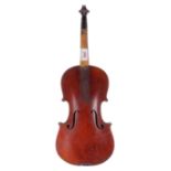 Early 20th century half size violin, 12 1/4", 31.10cm