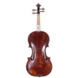 French three-quarter size violin labelled Luthier D'Art, Lucien, Andre Rogot...1948, 13 3/16", 33.