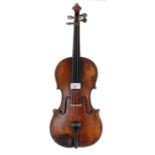 Interesting 19th century German violin, 14 3/16", 36cm