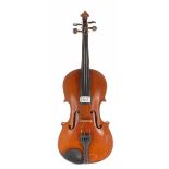 French seven-eighth size violin, 13 13/16", 35.10cm