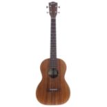 Pono AB electro-acoustic baritone ukulele, with Stagg hard case