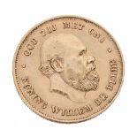 Dutch 10 Gulden gold coin, 1875, 6.7gm