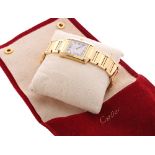 Cartier Tank Francaise 18ct mid-size bracelet watch, ref. 1821, serial no. MG245xxx, quartz, 97gm,