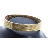 9ct yellow gold mesh link bracelet , width 11.5mm, 28.9gm, 7" long