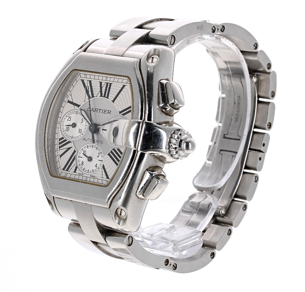 Cartier Roadster Chronograph automatic stainless steel gentleman's bracelet watch, ref. 2618, serial - Image 2 of 3