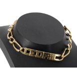 18ct identity figaro link bracelet 'Cedric', 23gm (556575-1-A)