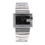 Gucci G-Collecton 100L rectangular stainless steel lady's bracelet watch, rectangular greyed dial