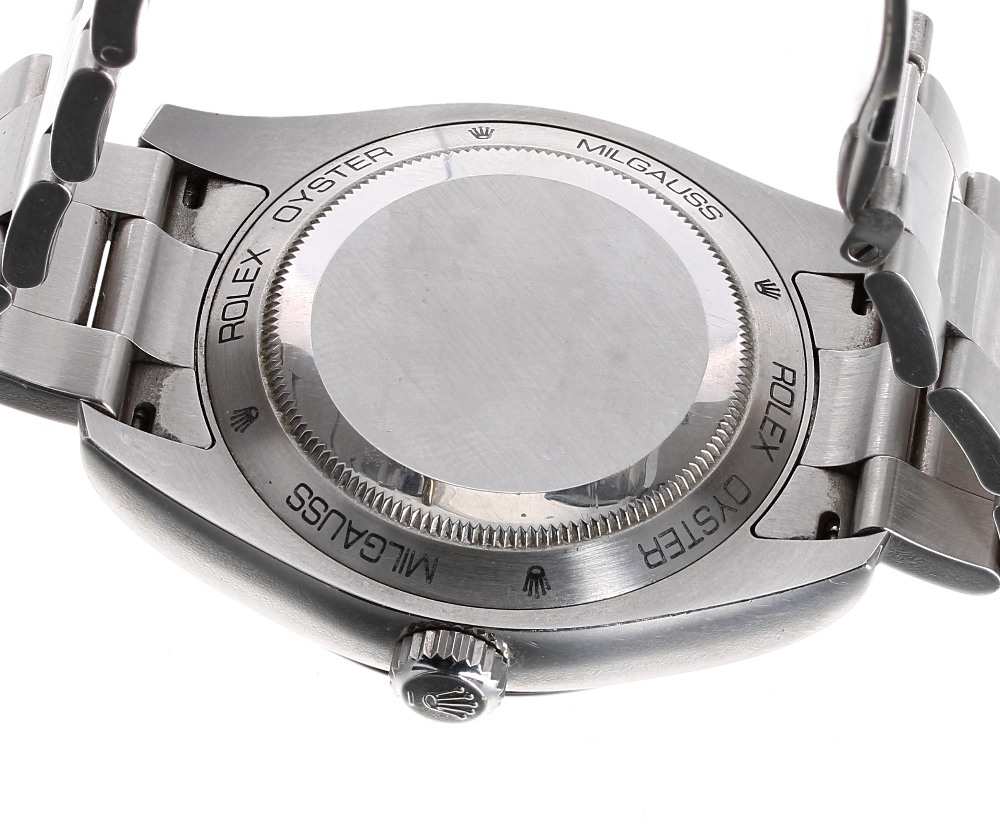 Rolex Oyster Perpetual Milgauss stainless steel gentleman's bracelet watch, ref. 116400GV, circa - Image 6 of 6