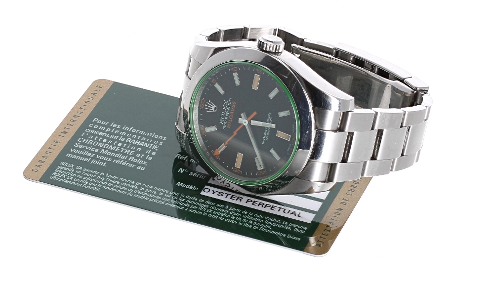 Rolex Oyster Perpetual Milgauss stainless steel gentleman's bracelet watch, ref. 116400GV, circa - Image 2 of 6