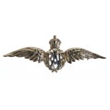 RAF 9ct winged brooch, 4gm, 57mm