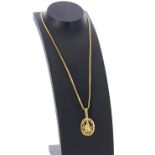 Asian 22ct yellow gold necklet with elephant pendant, 16gm (556792-1-A)