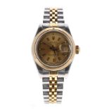 Rolex Oyster Perpetual Datejust gold and stainless steel lady's bracelet watch, ref. 69163, circa