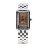 Longines stainless steel lady's rectangular bracelet watch, quartz, 20mm (138298-2-A) - Condition