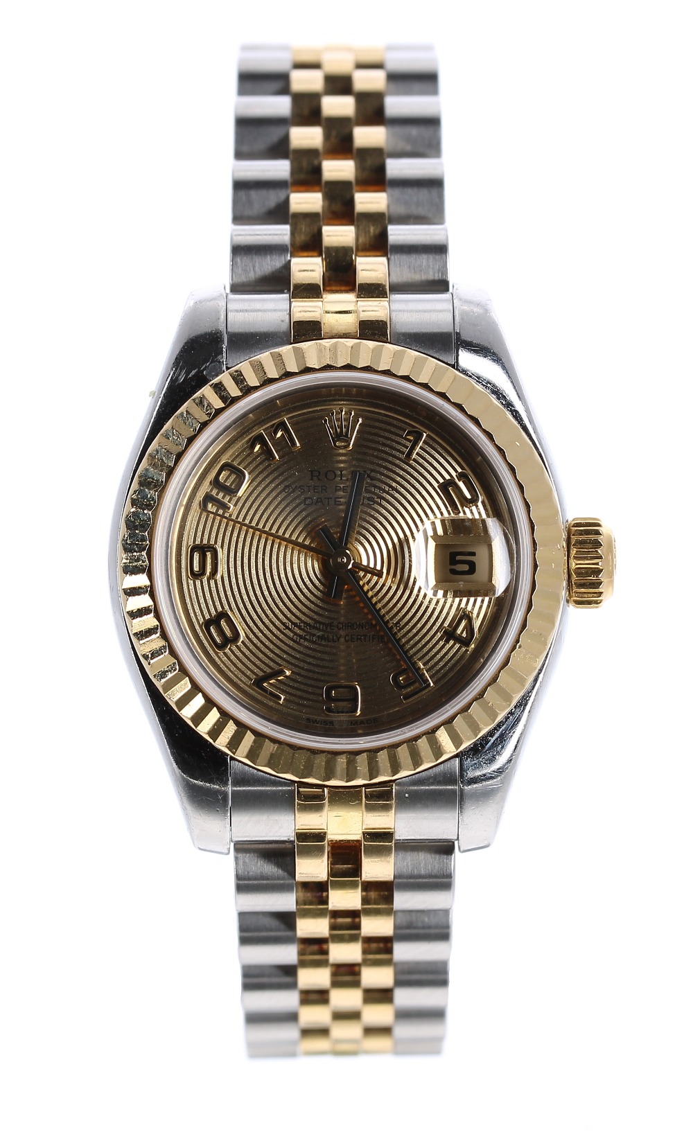 Rolex Oyster Perpetual Datejust gold and stainless steel lady's bracelet watch, ref. 179173, circa