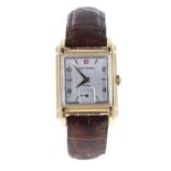 Girard Perregaux 'Vintage 1994' 18ct gentleman's wristwatch, ref. 2550, tan leather strap with