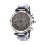 Cartier Pasha chronograph stainless steel gentleman's wristwatch, ref. 1050 1, serial no. CO48xxx,