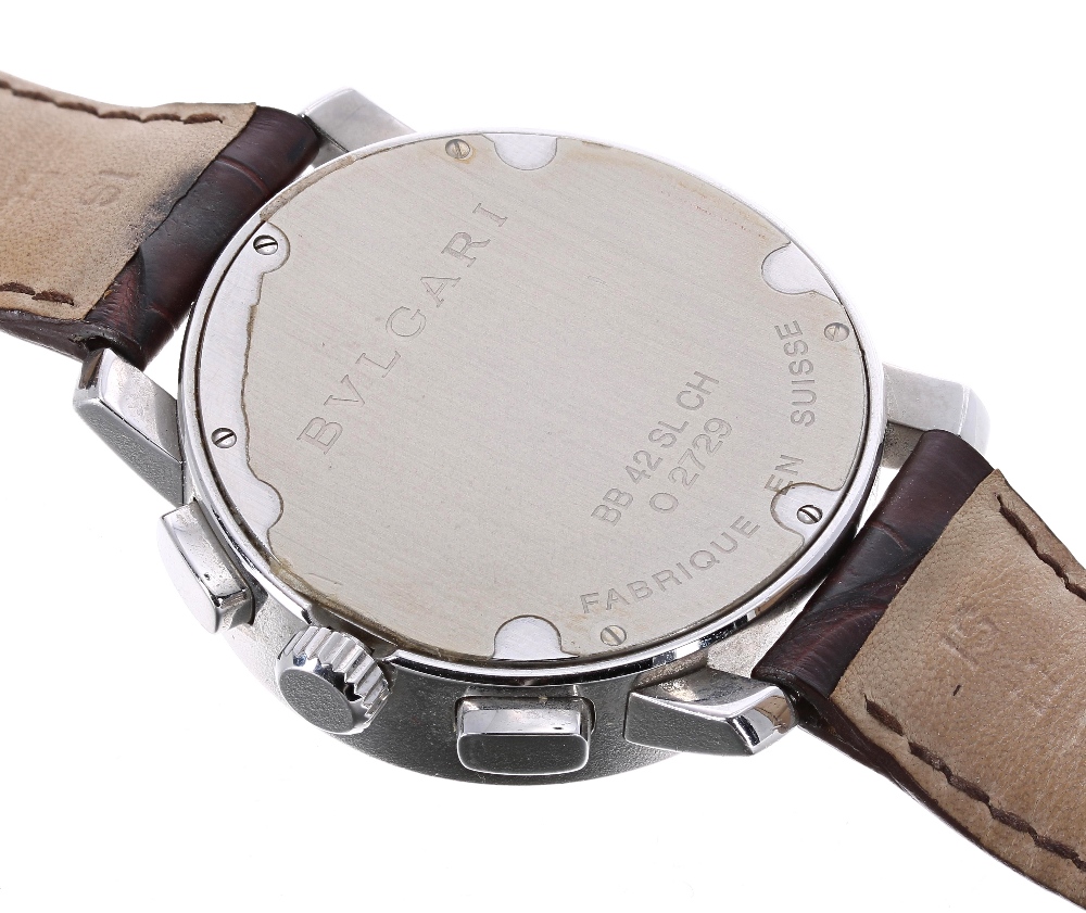 Bulgari Chronograph automatic stainless steel gentleman's wristwatch, ref. BB 42 SL CH, no. 27xx, - Image 2 of 2