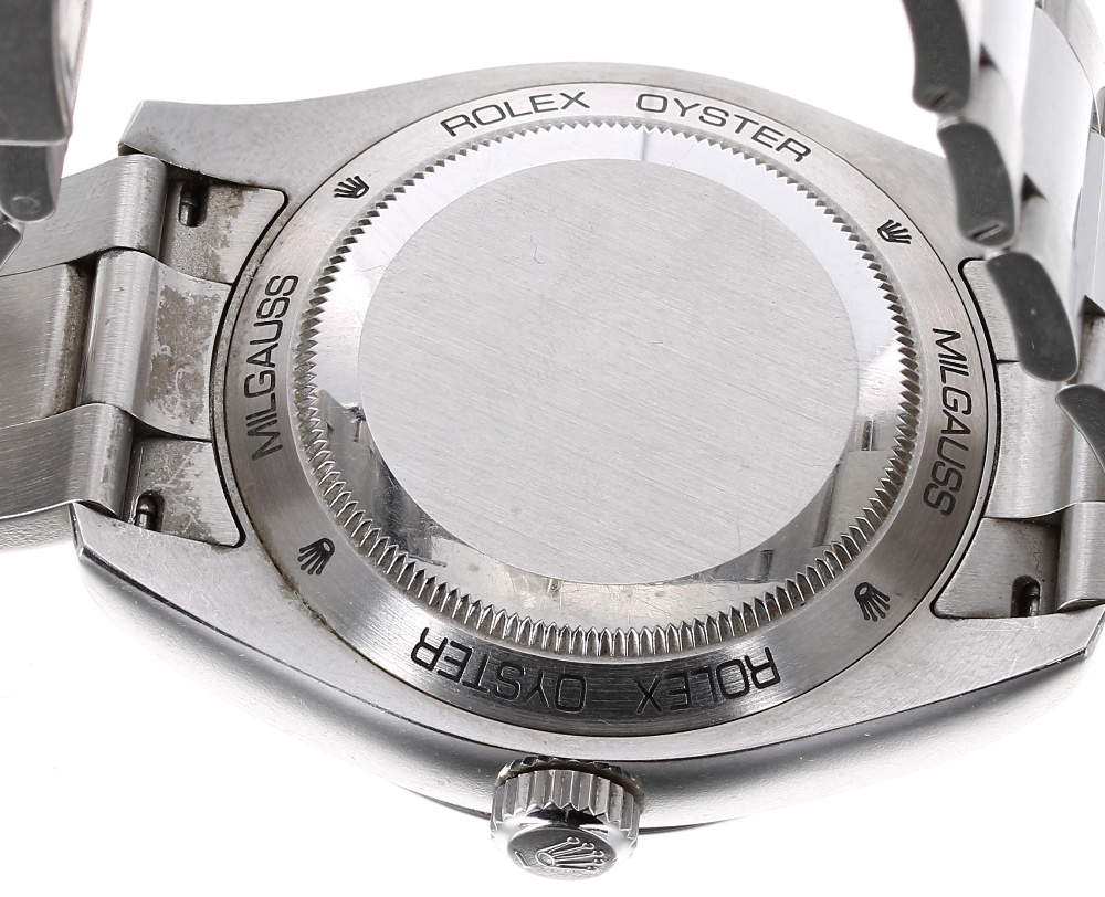 Rolex Oyster Perpetual Milgauss stainless steel gentleman's bracelet watch, ref. 116400, circa 2009, - Image 6 of 7