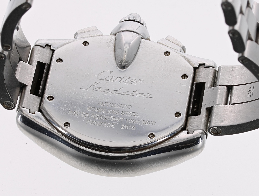 Cartier Roadster Chronograph automatic stainless steel gentleman's bracelet watch, ref. 2618, serial - Image 3 of 3