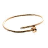 Cartier 'Juste un Clou' 18ct rose gold bracelet, signed and numbered BPX233, size 18, 35gm (138065-