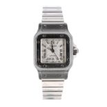 Cartier Santos automatic stainless steel lady's bracelet watch, ref. 2423, serial no. 45342xxx,