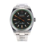 Rolex Oyster Perpetual Milgauss stainless steel gentleman's bracelet watch, ref. 116400GV, circa