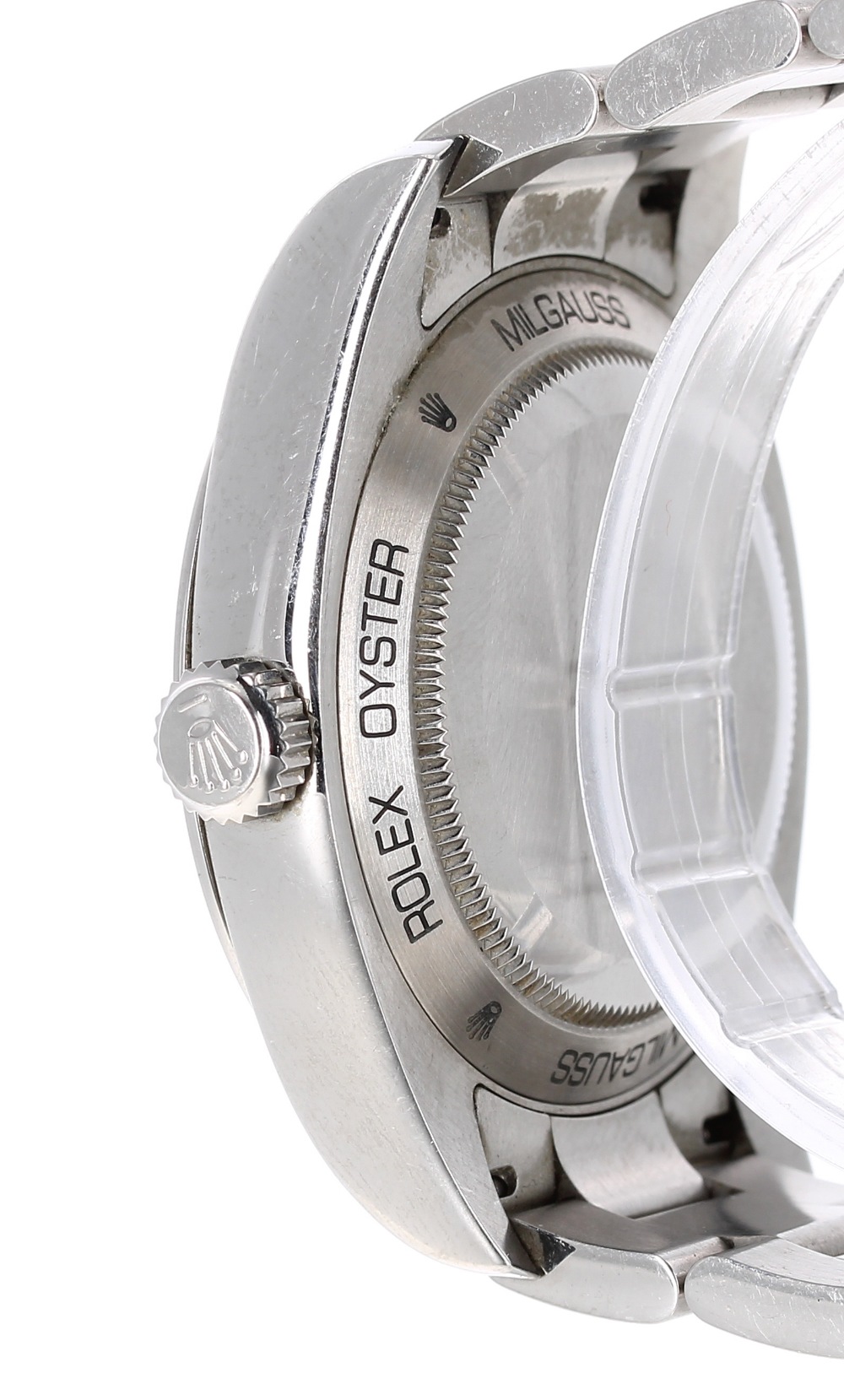 Rolex Oyster Perpetual Milgauss stainless steel gentleman's bracelet watch, ref. 116400, circa 2009, - Image 3 of 7