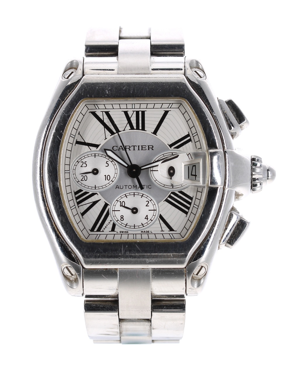 Cartier Roadster Chronograph automatic stainless steel gentleman's bracelet watch, ref. 2618, serial