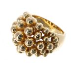 Boucheron 18ct yellow gold multiple ball bombé ring from the Carla Amorim Collection, signed