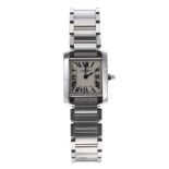 Cartier Tank Francaise stainless steel lady's bracelet watch, ref. 2384, serial no. 87938xxx,