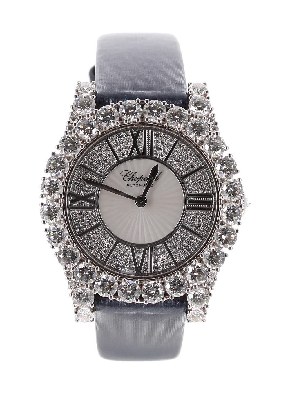 Stunning Chopard L'Heure Du Diamant 18ct white gold diamond set automatic lady's wristwatch, ref.
