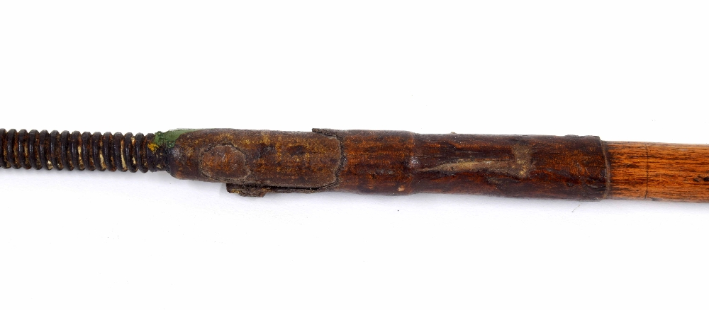 Late 19th century South African Zulu spear, the 13" long slender double edge tip with threaded screw - Image 5 of 6