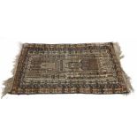 Persian natural ground prayer rug, 58" x 33" approx