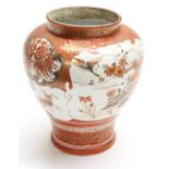 19th century Japanese Kutani vase, finely decorated with panels of birds among flowers in typical