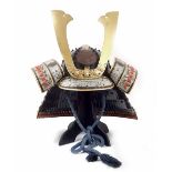 Japanese Kabuto (Samurai helmet), bears crest emblem 'mon' of the Li family, 20th century